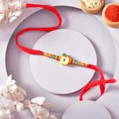 Striking Red N Green Beaded Rakhi