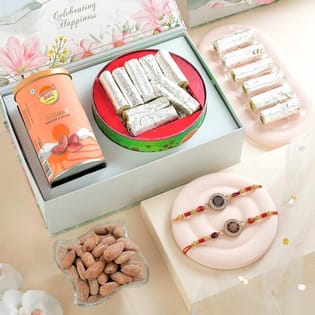 Studded Designer Rakhis With Pista Roll N Almonds