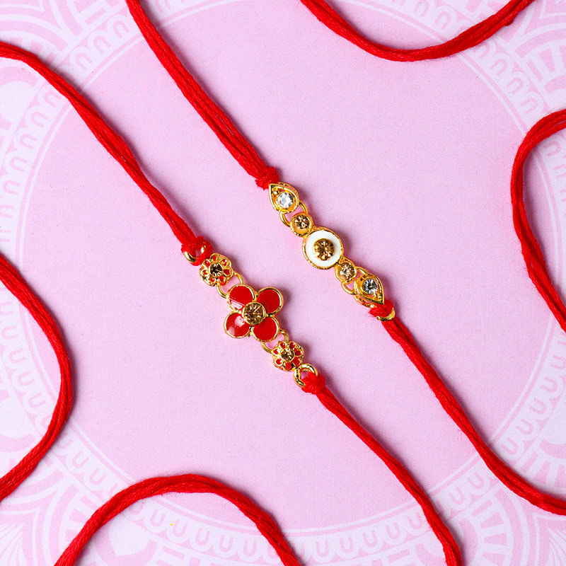 Buy Studded Dual Embellished Rakhis For Brother - Set of 2 rakhi
