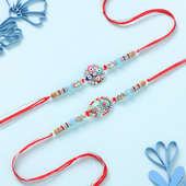 Studded Evil Eye Charm Rakhi Duo-Singapore