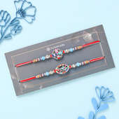 Set of 2 Evil Eye Charm Metal Rakhi