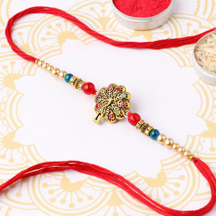 Studded Peacock Charm Rakhi