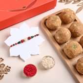 Stunning Mauli Rakhi With Besan Ladoo