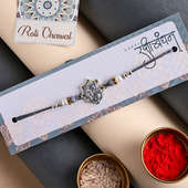 Order Set of 2 Rakhi Online  For Brother with Dry Fruits - Nutty Mix Choco Chip Cookies With Duo Elephant Rakhis