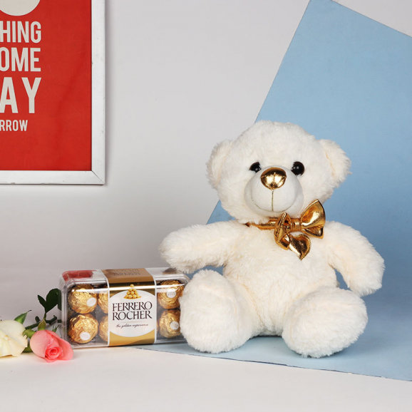Soft Teddy With Ferrero Rocher