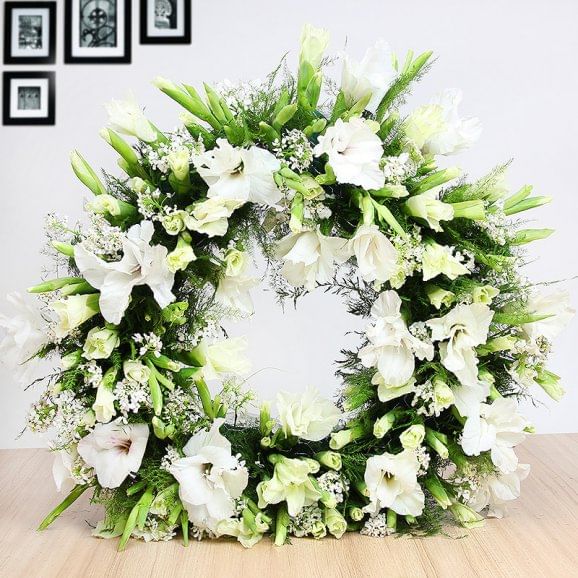 Mixed White Funeral Flowers