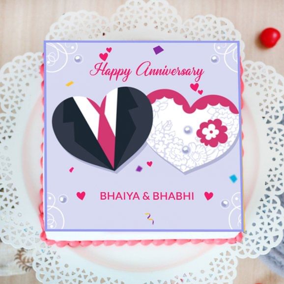 Happy Anniversary Poster Cake for Bhaiya Bhabhi