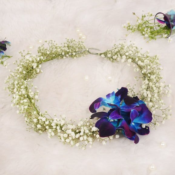 Blue Orchid Tiara Flower 