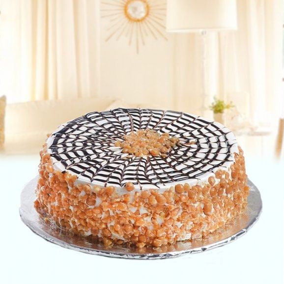 Side view of a butterscotch cake - A part of Caramelized Happiness