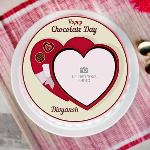 Photo Cake for Chocolate Day - Top View