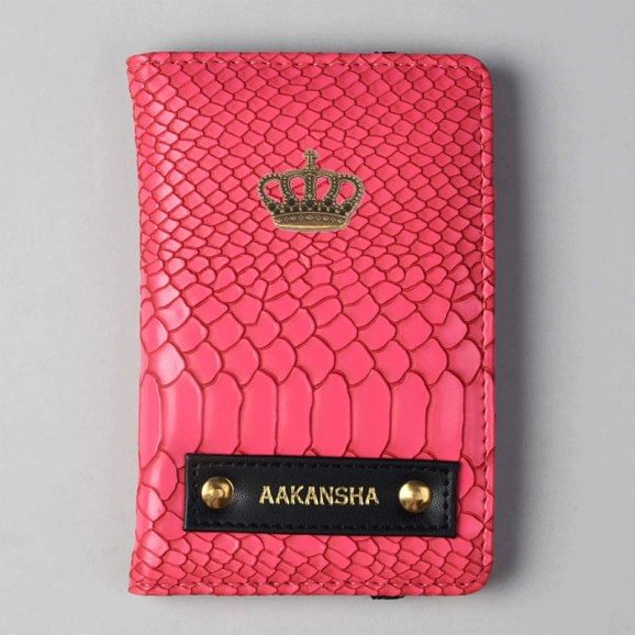 Croco Pink Passport Wallet