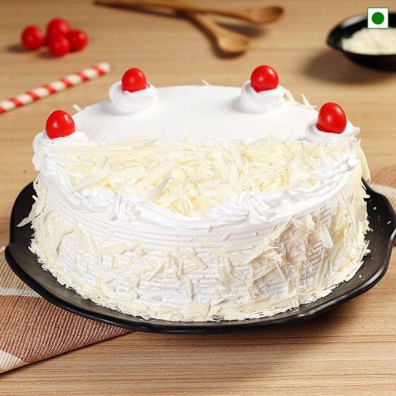 Eggless White Forest Cake