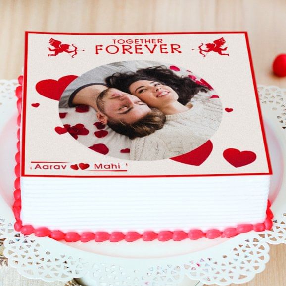 Valentine Photo Cake - Zoom View
