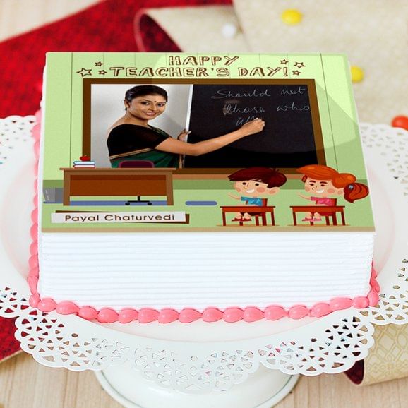 Teachers Day Photo Cake - Zoom View
