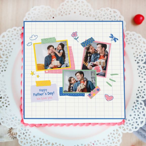 Notebook Father Photo Cake Online