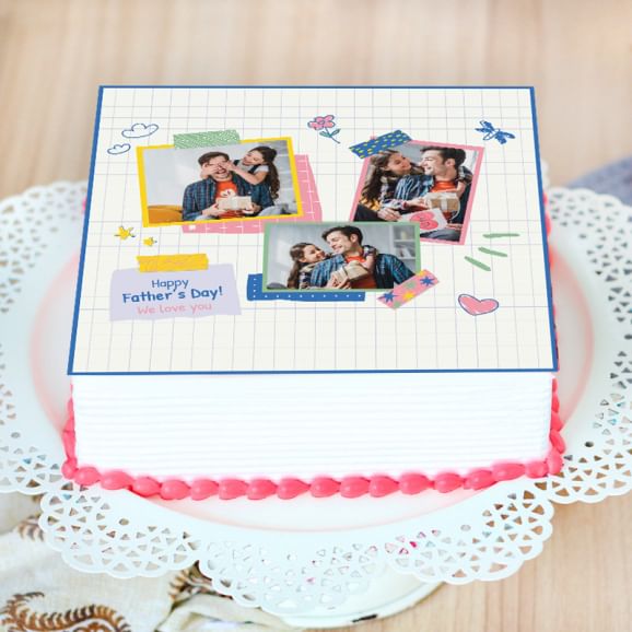 Cute Notebook Father Photo Cake