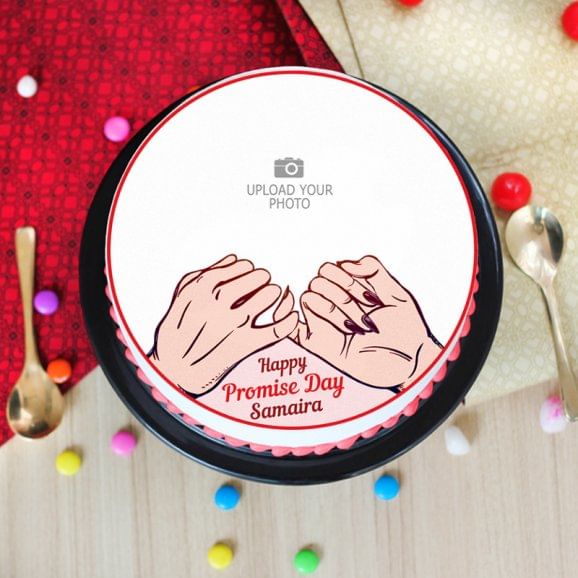 Photo Cake for Promise Day - Top View