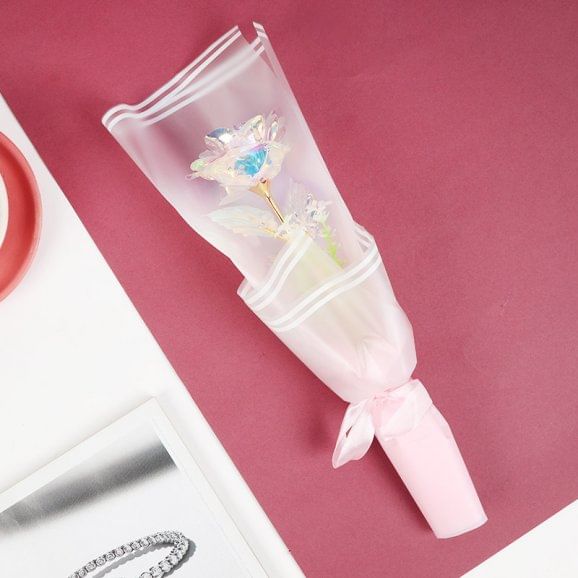 Shiny Crystal Rose For Valentine Day