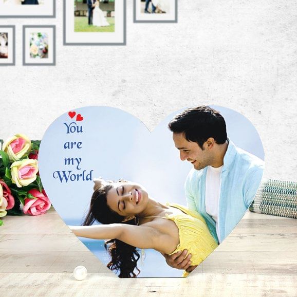 You Are My World - Personalised Heart Shape Table Top