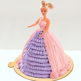 Barbie in a Pink gown cake