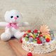Cream N Cuddle Combo - 6 Inch Teddy with 500gm Fruit Cake