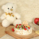 Fluff Fruity Velvet Combo - 12 Inch Teddy with 500gm Fruit Cake
