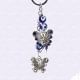 Butterfly good luck charm ornament with blue and silver theme