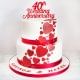 Classic Anniversary Theme Fondant Cake
