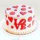 Anniversary Love Theme Fondant Cake