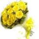 12 Yellow Roses Bouquet with Oblique View