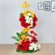20 Red Gerberas 15 White Carnations and 15 Yellow Gerberas in Arrangement