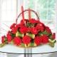 25 Carnations bunch in an Oval shape with candle