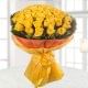 50 Yellow Roses Bunch with Front View