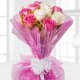 12 Pink and White Roses