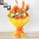 24 Mixed Flowers Bouquet - Orange Color Flowers