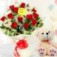 12 Red Roses 5 Ferrero Rochers and 12 Inch Teddy