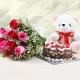 Lovely Roses With Cake