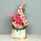 Pink Flowers Arrangement in White Box