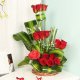 Basket Arranagement of Eighteen Red Roses