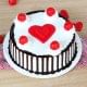 Black Forest Anniversary Cake with 2 Fondant Heart