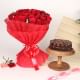 Cupid Struck Love Combo - Bunch of 30 Red Roses and Kitkat Cake