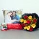 Custom Cushion Mug and Roses Combo