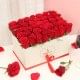 Red Roses Arrangement in a White Flower Box