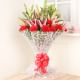 Lily Carnation Bouquet - Bouquet of 15 Pink Carnations and 6 Pink Lilies