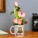 One Personalised Ceramic Mug with5 Pink Roses