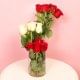 Red and While Rose Flower Arrangements