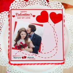 personalised valentine photo cake