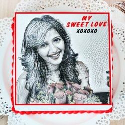 Love Sketch Photo cake