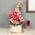 Side View Pink Flowers Arrangement in White Box