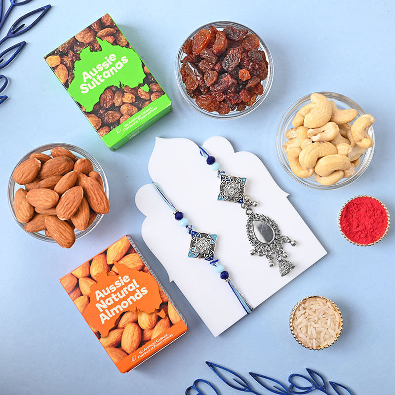 Bhaiya Bhabhi Rakhi With Dry Fruits
